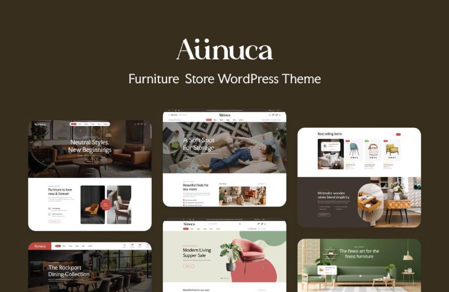 Aunuca - Furniture Store WordPress Theme