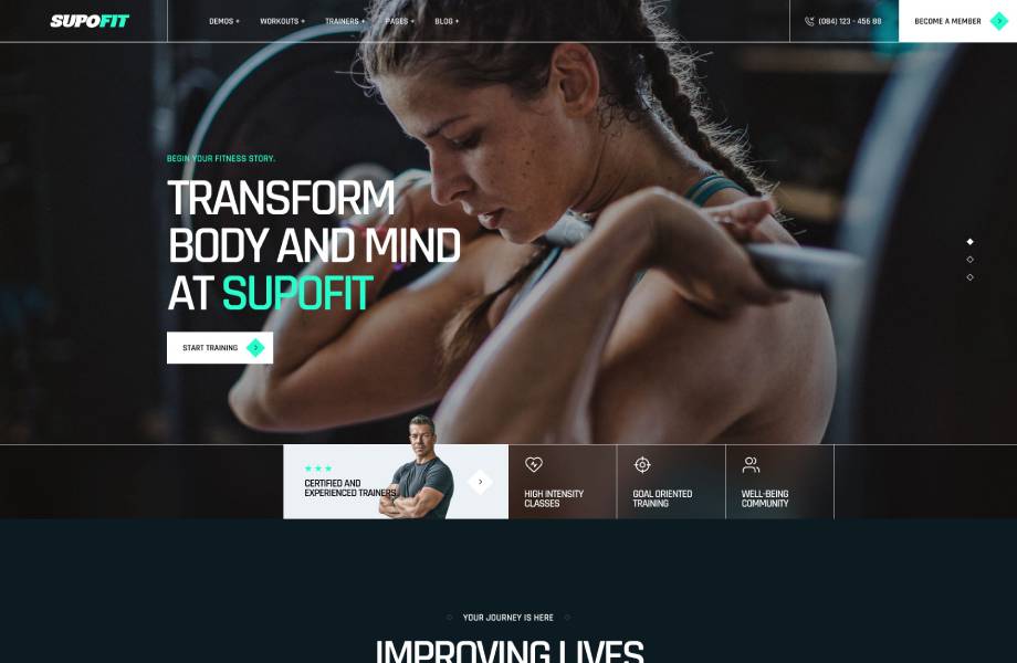 Supofit – Fitness & Health Club WordPress Theme